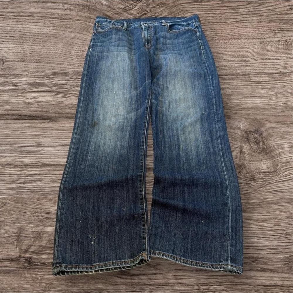 Y2K Grunge Wide Leg Flared Bootcut Faded Jeans 34x30